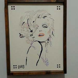 Contemporary Framed painting on canvas - girl picture